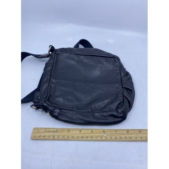 Lamb Messenger Adjustable Strap Black Leather Cross Body Bag - Picture 2 of 8